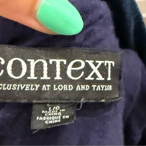 CONTEXT / LORD & TAYLOR | Navy Quilted Jacket Large Vintage - Picture 4 of 4